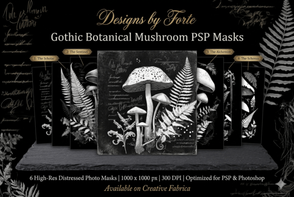 Download Gothic Botanical Mushroom PSP Masks - Premium Resources